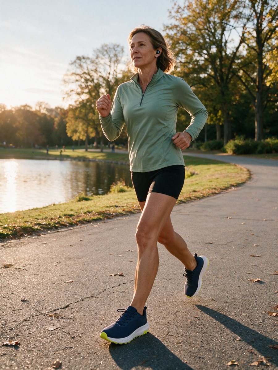 A brisk morning walk by a lake in Bolster sneakers