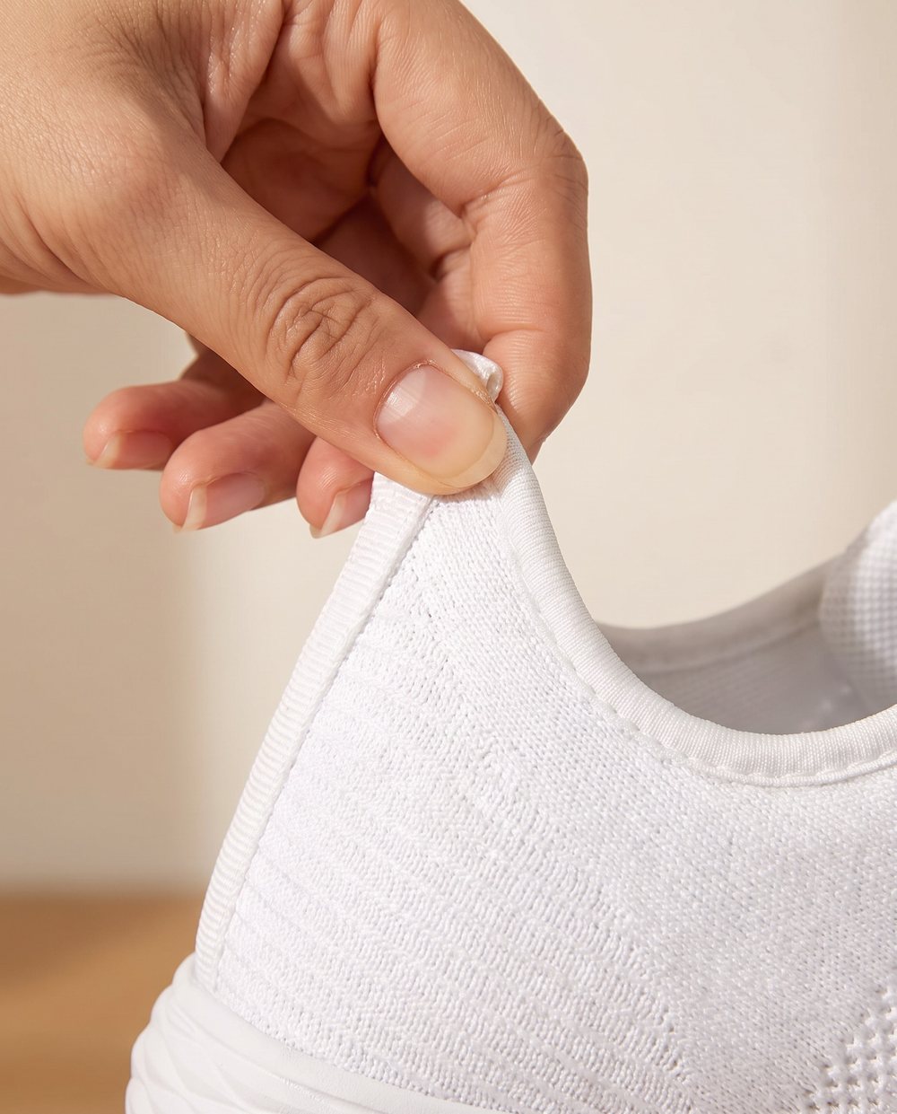 A hand stretching Breezeway's soft collar