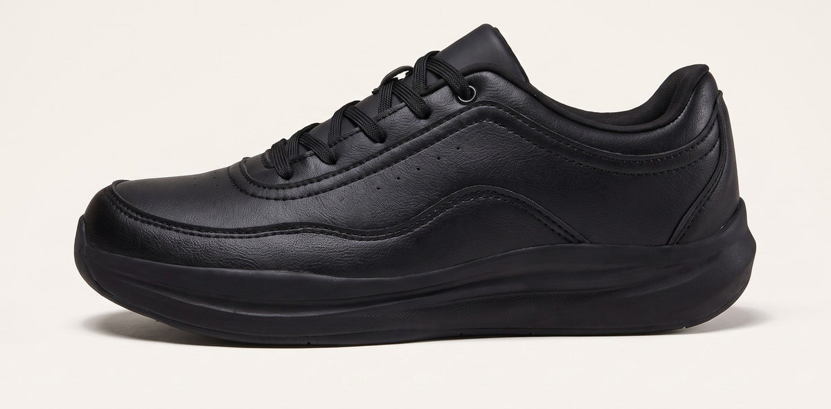 Ledger work sneaker in black, side view