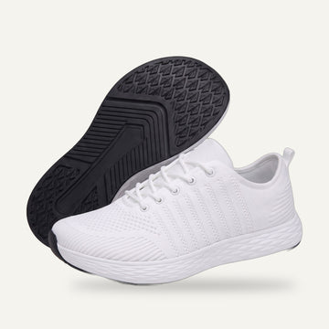 Breezeway · Wide Toe Box Stretch Knit Sneaker in White